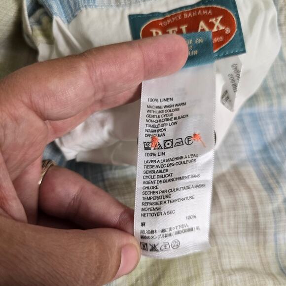 Tommy Bahama Relax Reversible Linen Shorts Size 36 – Plaid, Coastal Prep, 2-in-1 - Picture 12 of 16